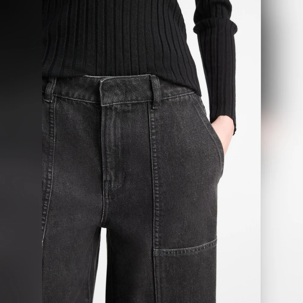 Vince Cotton Utility Crop Wide Leg Jeans NWT - Picture 3 of 15
